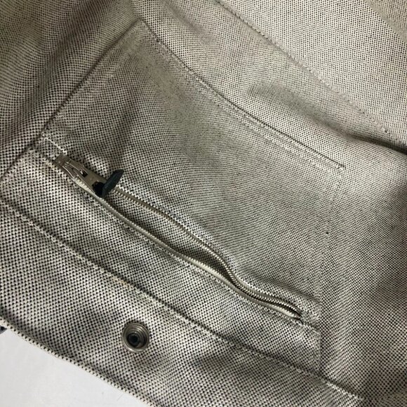 HERMES Sac Arne MM Bag Hand Bag Tote Bag Toile H / Leather Black/gray - Picture 7 of 15